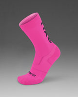 Vectr Light Cushion Crew Socks, Fuchsia/Black