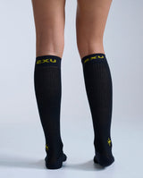 Flight Bamboo Charcoal Compression Socks, Black/Yellow