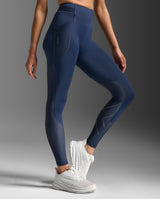 Aero Mesh Hi-Rise Compression Tights, Midnight/Midnight Reflective