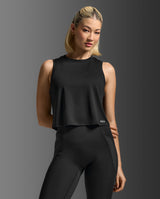 Aero Mesh Crop Tank, Black/Silver Reflective