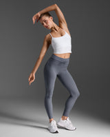 Flex Strappy Crop Tank, White/White