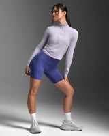 Flex Crop 1/2 Zip Long Sleeve, Virtual Violet/Virtual Violet