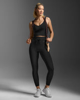 Flex Hi-Rise Drawcord Tights, Black/Black