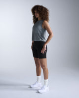 Relight Crop Tank, Dark Sage/White