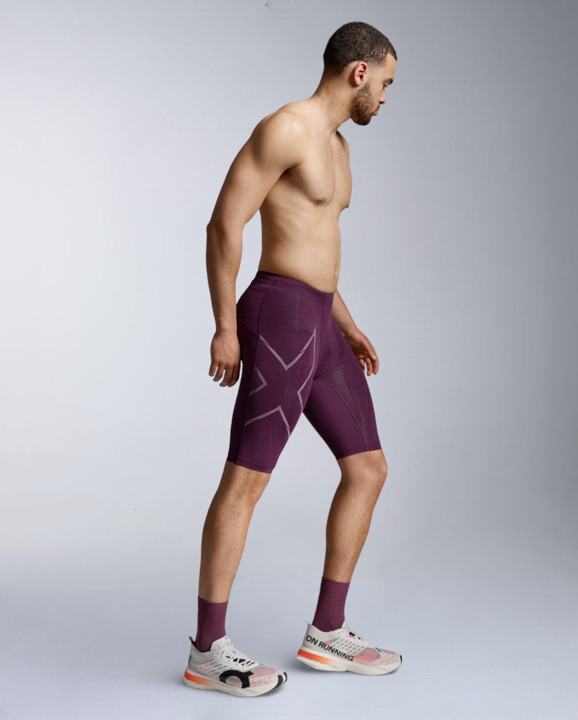 Light Speed Compression Shorts, Sangria/Sangria Reflective