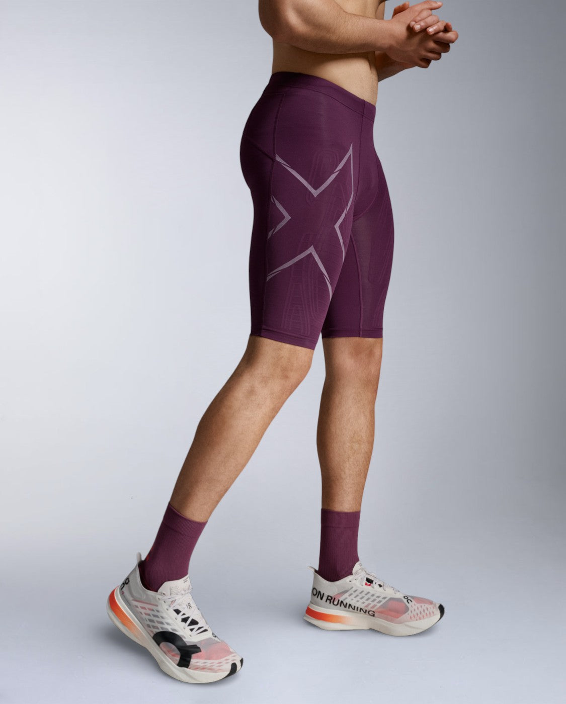 Light Speed Compression Shorts, Sangria/Sangria Reflective