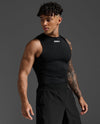 CORE COMPRESSION SLEEVELESS - BLACK/SILVER