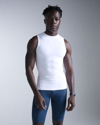 Core Compression Sleeveless, White/White