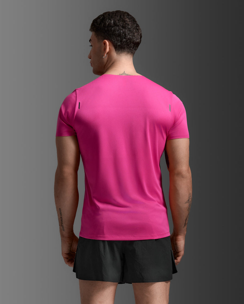 Light Speed Tech Tee, Fuchsia/Black Reflective