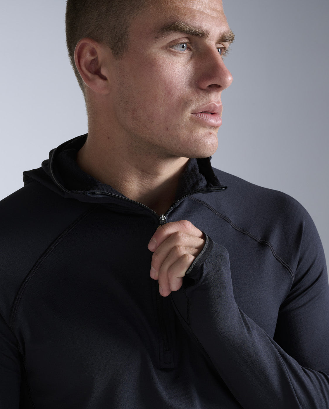 Ignition Grid 1/2 Zip Hoodie, Black/Silver Reflective