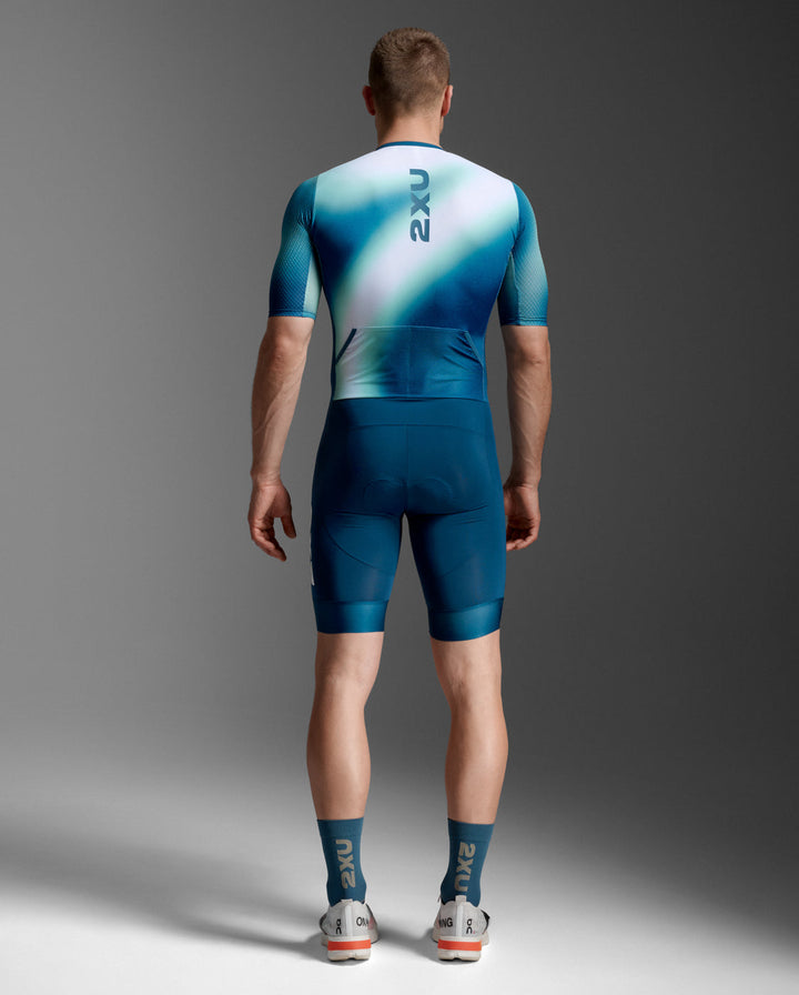 Aero Hex Sleeved Trisuit, Jelly Mint/Majol