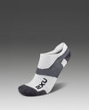 VECTR ULTRALIGHT NO SHOW SOCKS - WHITE/GREY