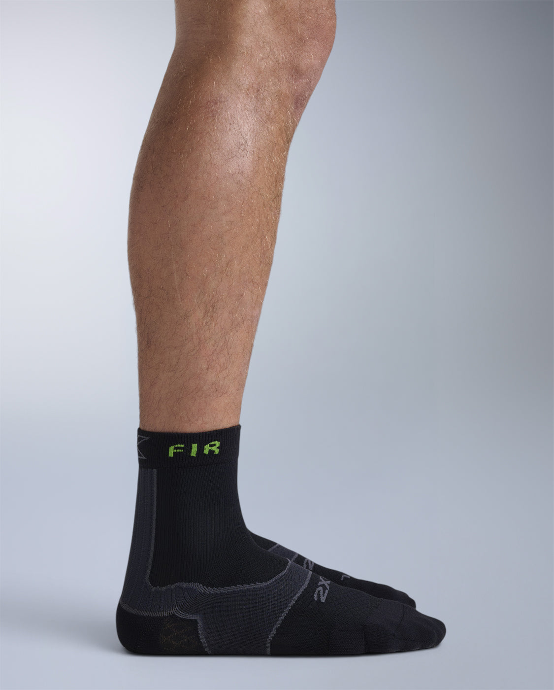 Recovery Achilles Crew Socks with FIR, Grey/Black