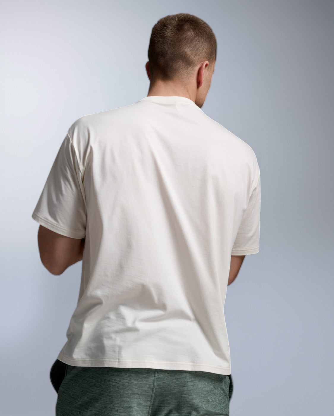 Motion Oversized Tencel Tee, Chalk/Chalk
