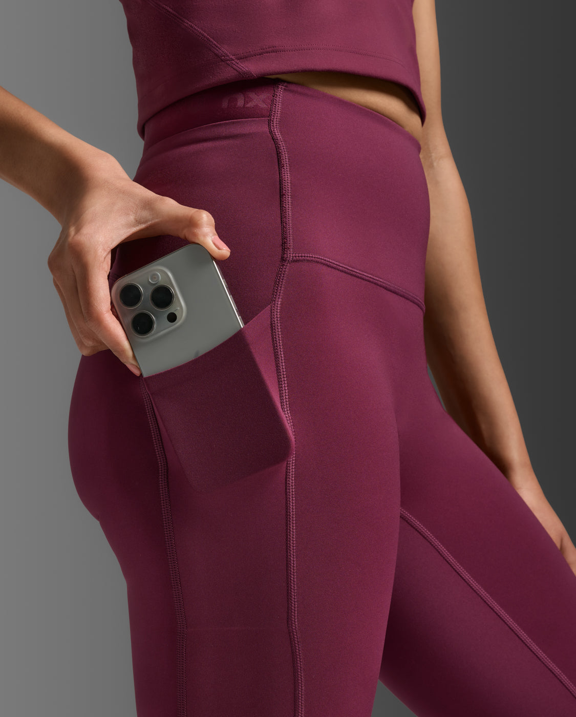 Form Stash Hi-Rise Compression Tights, Amaretto/Amaretto