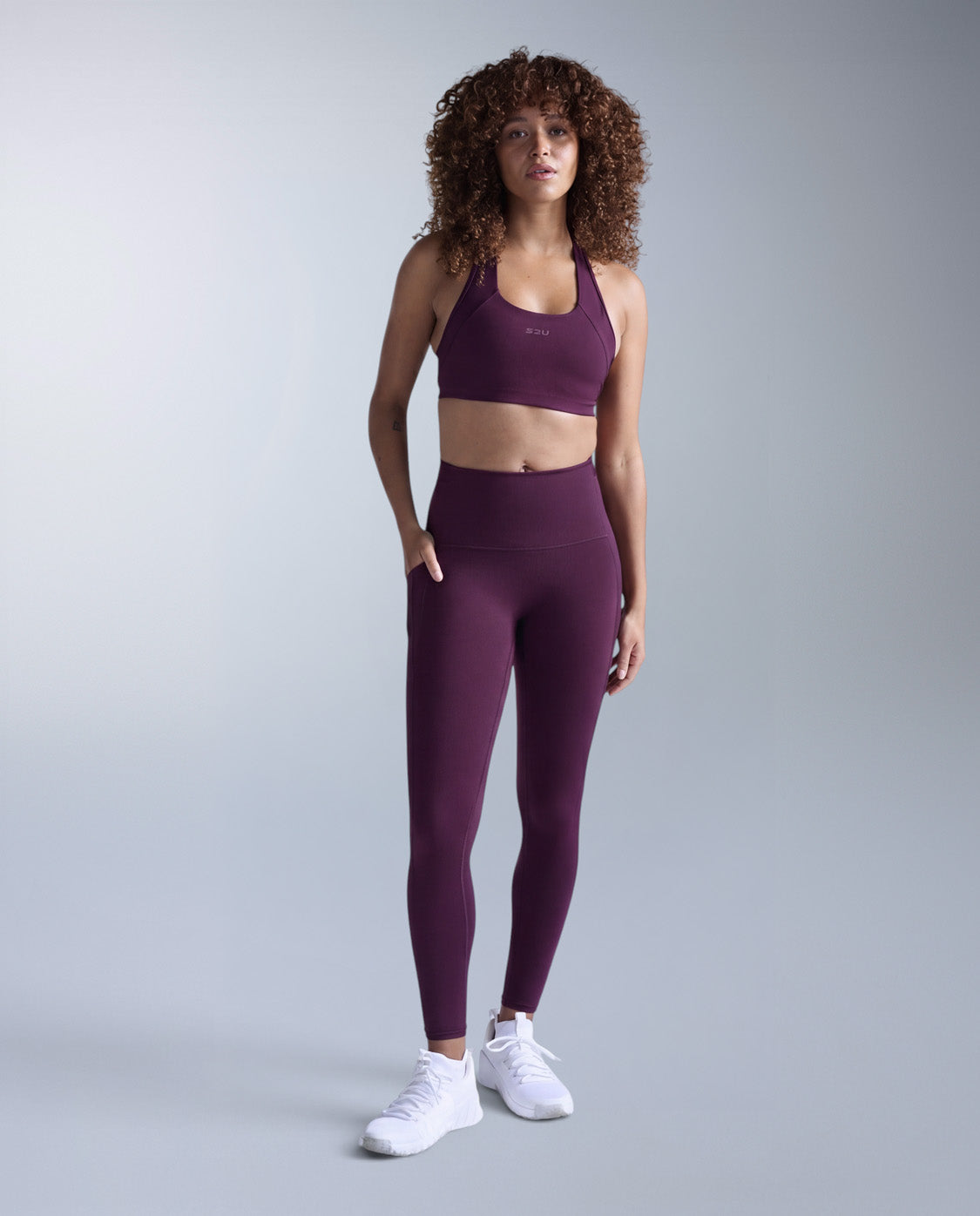 Form Stash Hi-Rise Compression Tights, Sangria/Sangria