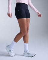 Aero Mesh Hi-Rise Compression 4 Inch Shorts, Black/Silver Reflective