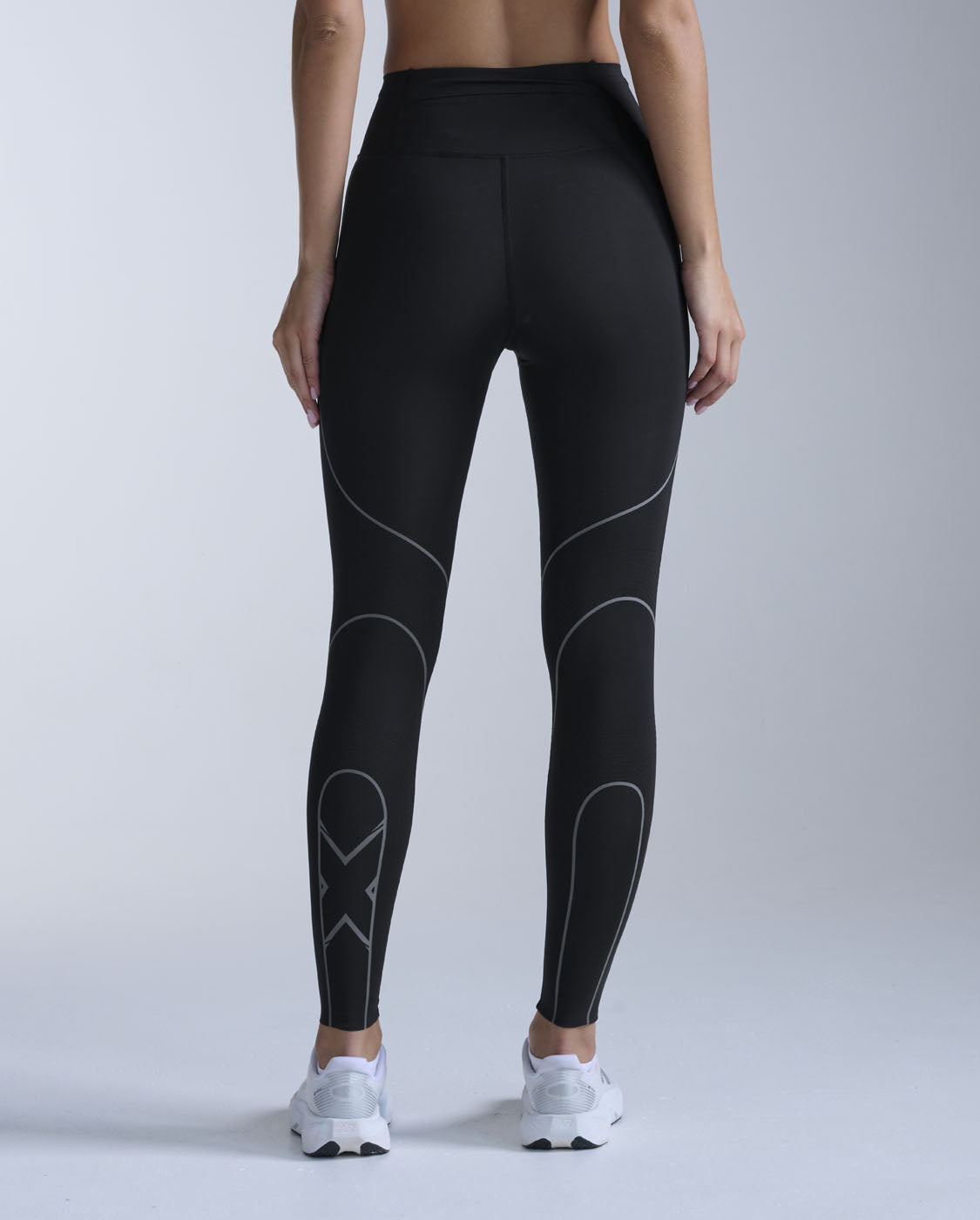 Light Speed Kinesis Hi-Rise Compression Tights, Black/ Black Reflective