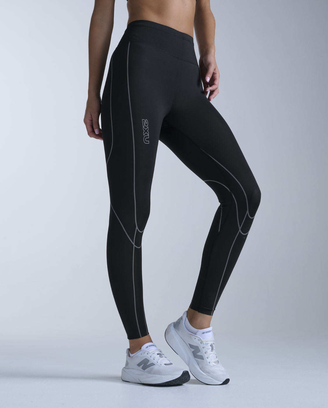 Light Speed Kinesis Hi-Rise Compression Tights, Black/ Black Reflective