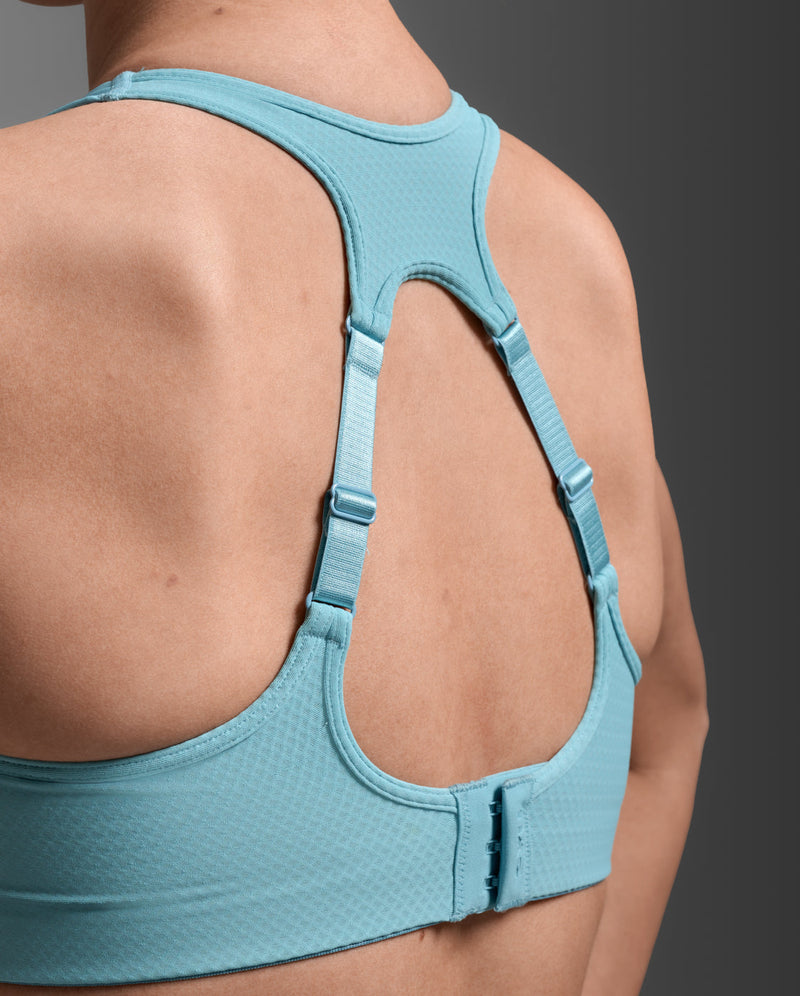 Aero Mesh Medium Impact Bra, Retro Blue/Retro Blue Reflective