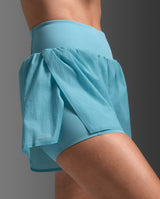 Aero Hi-Rise 2-In-1 3 Inch Shorts, Retro Blue/Retro Blue Reflective