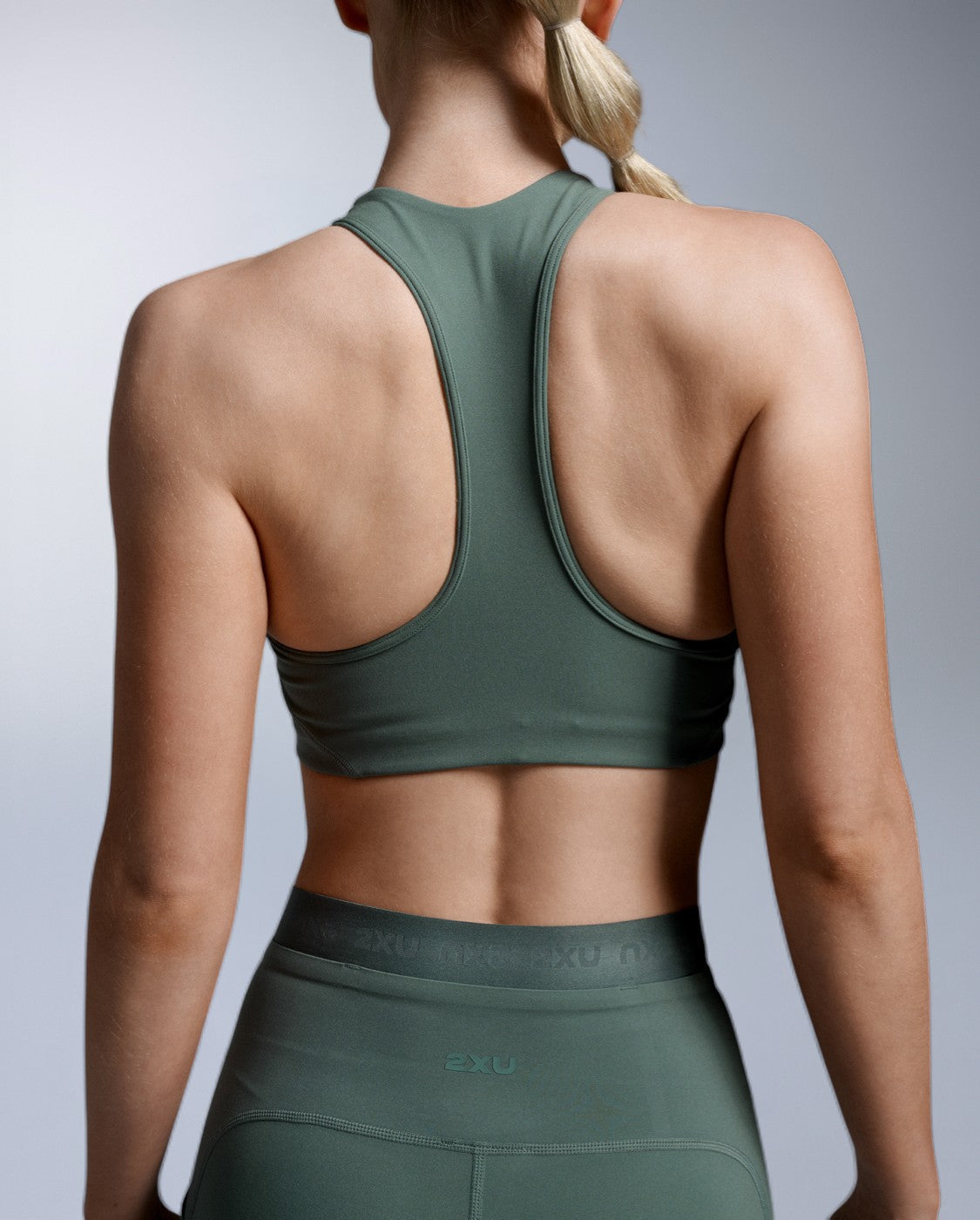 Form Racerback Medium Impact Bra, Olive Leaf/Olive Leaf