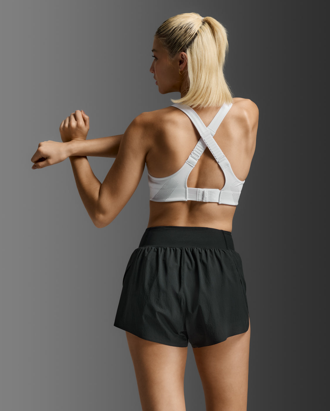 Light Speed High Impact Bra, White/Silver Reflective