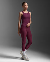Fluid Modal Ribbed Tank, Amaretto/White