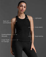 Fluid Modal Ribbed Tank, Black/White