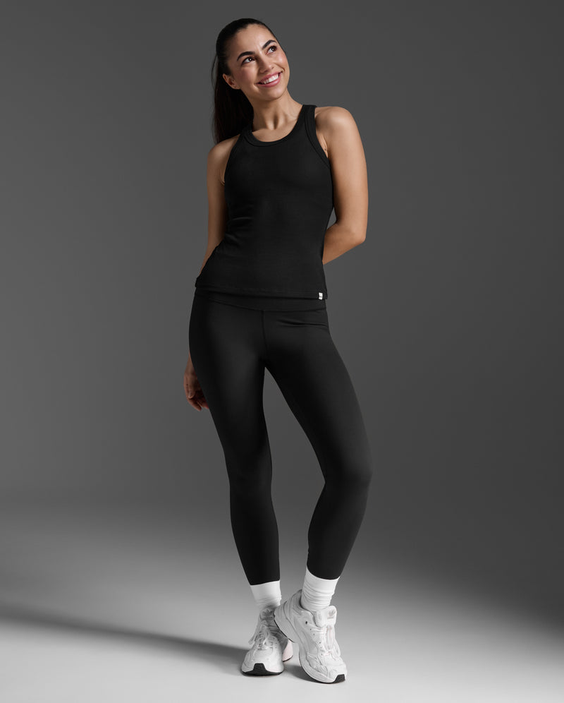 Fluid Modal Ribbed Tank, Black/White
