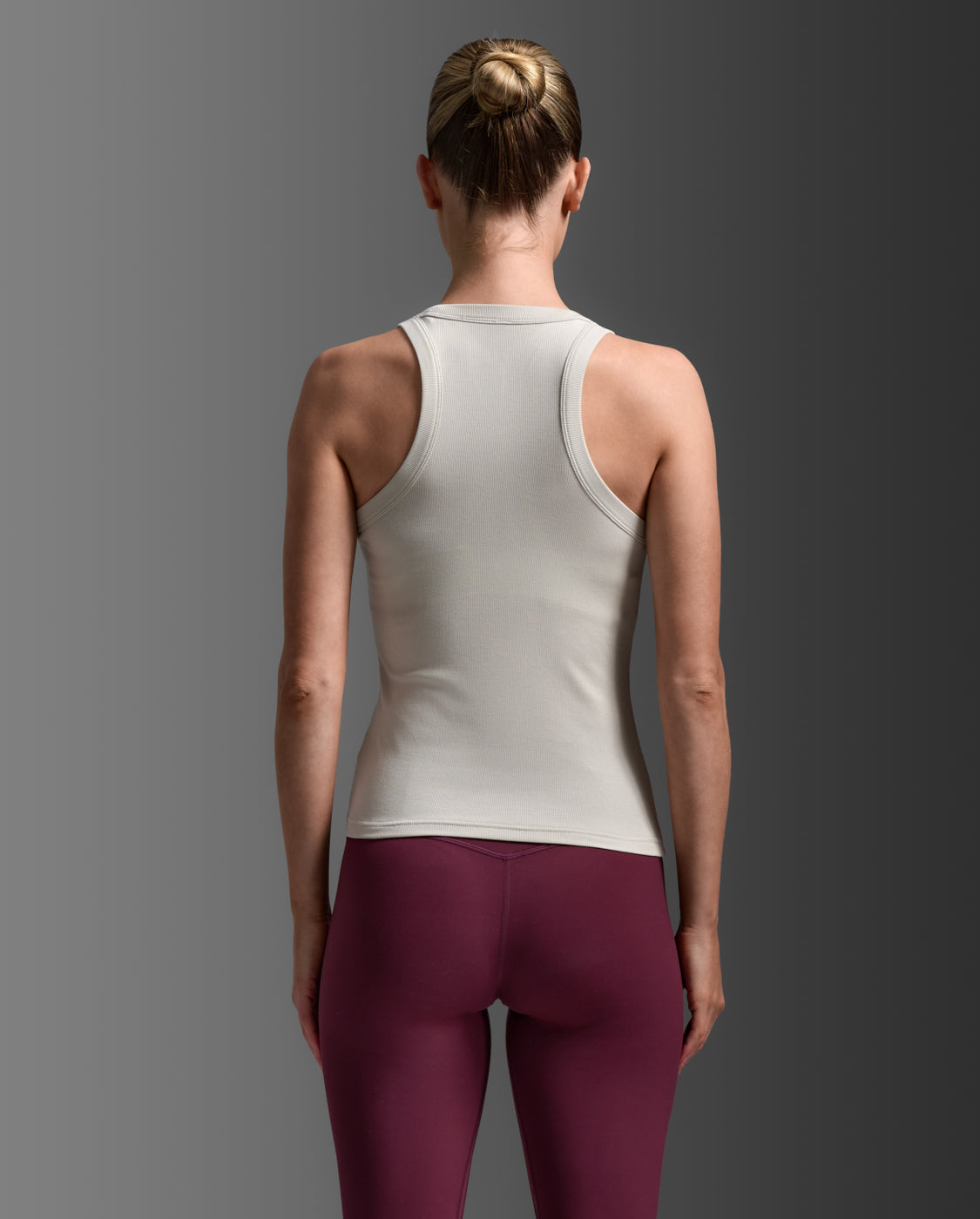Fluid Modal Ribbed Tank, Moon/White