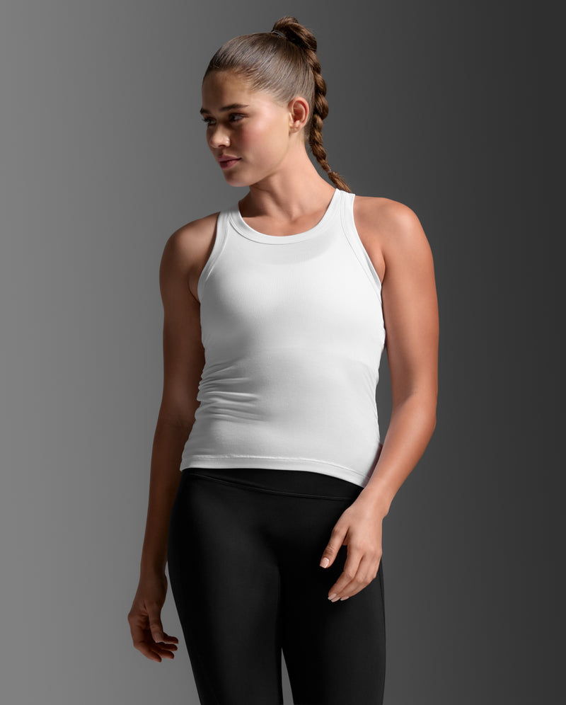 Fluid Modal Ribbed Tank, White/White
