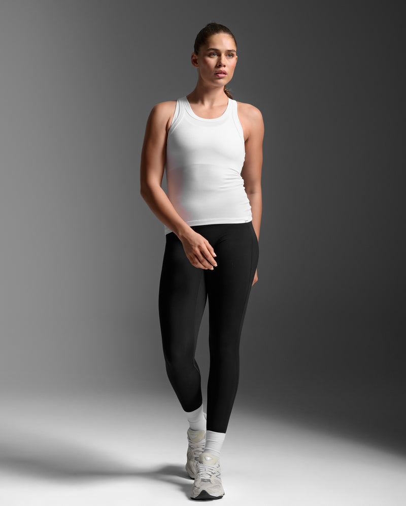 Fluid Modal Ribbed Tank, White/White