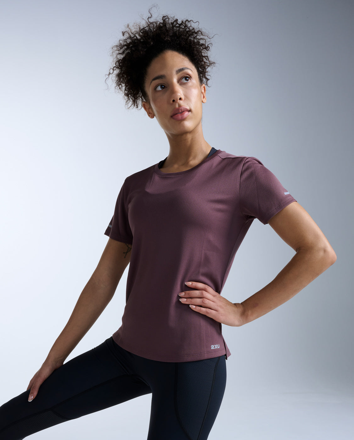Aero Tee, Currant/Silver Reflective