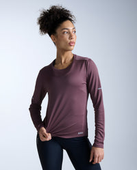 Aero Long Sleeve, Currant/Silver Reflective