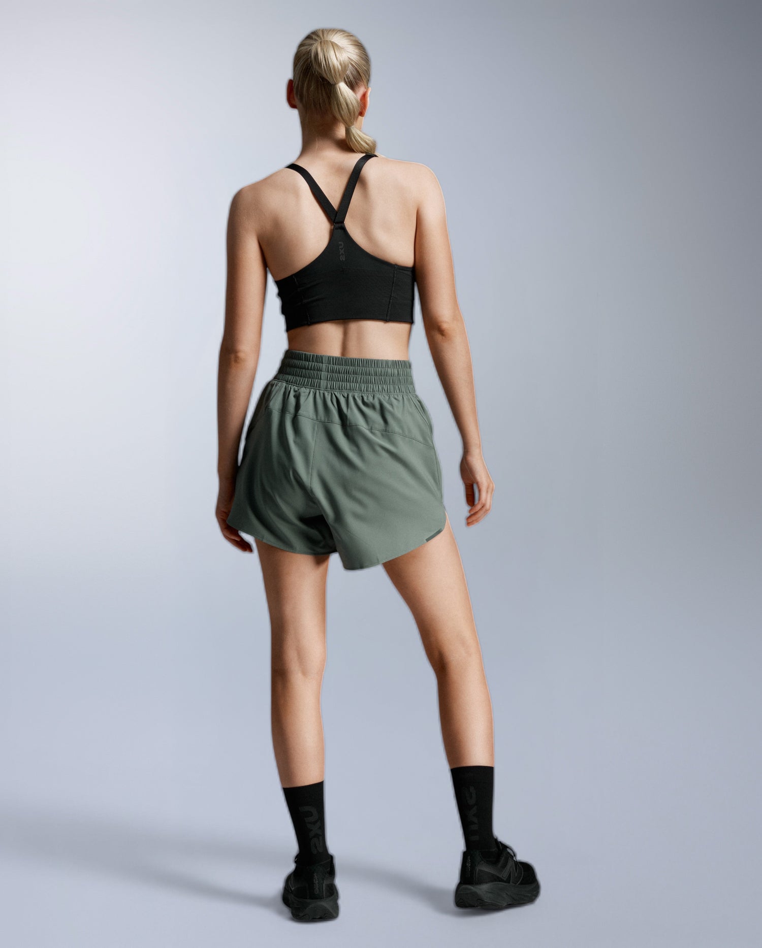 Aero Hi-Rise 4 Inch Shorts, Olive Leaf/Olive Leaf Reflective