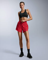 Aero Hi-Rise 4 Inch Shorts, Red Blaze/Red Blaze Reflective
