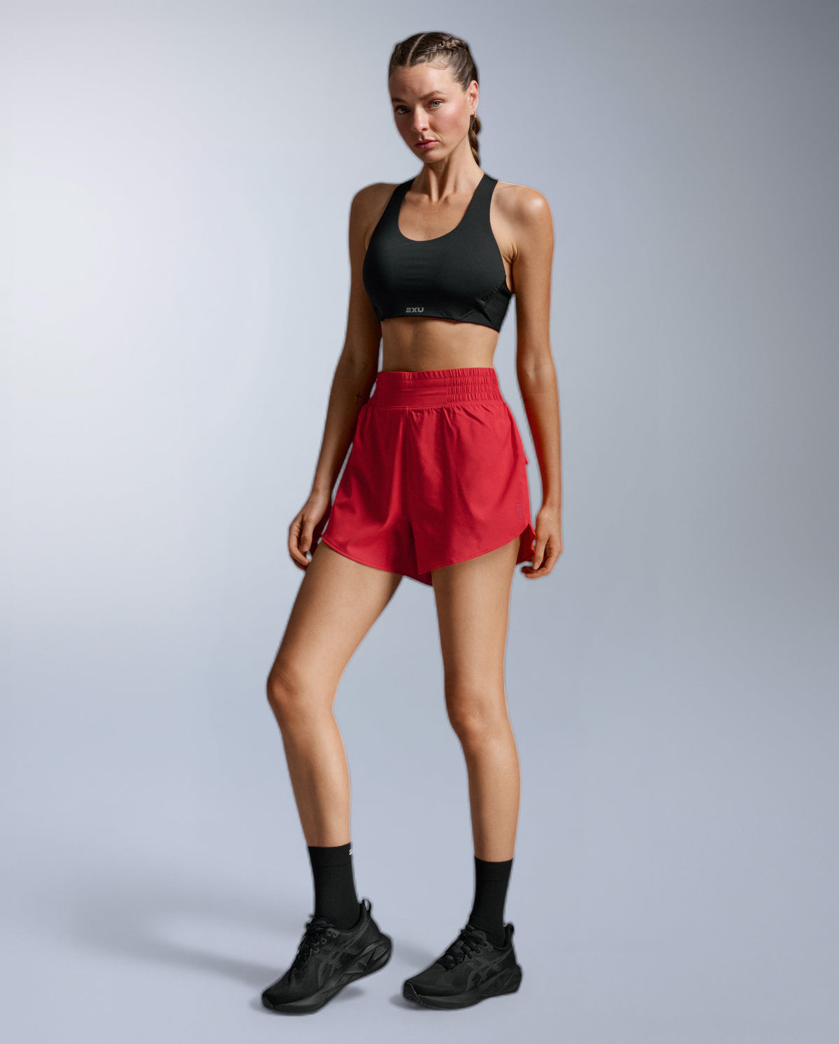 Aero Hi-Rise 4 Inch Shorts, Red Blaze/Red Blaze Reflective