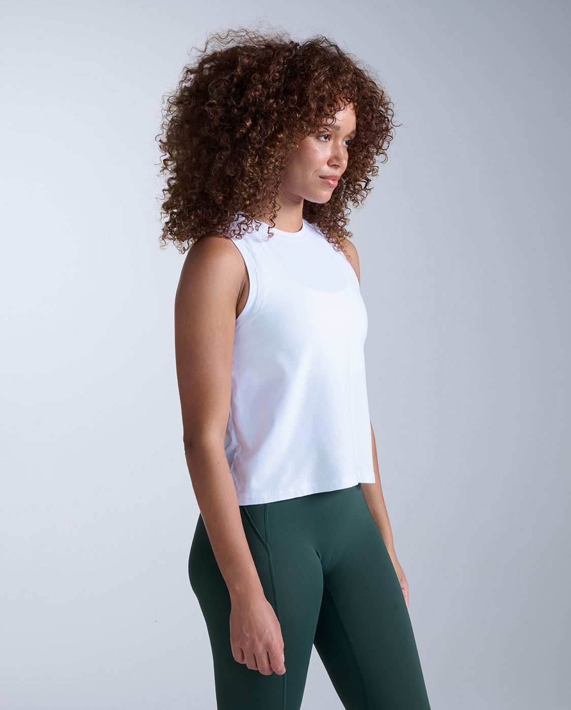 Form Soft Jersey Relaxed Tank, White/White