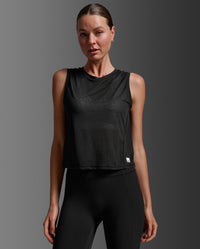 Relight Crop Tank, Black/White