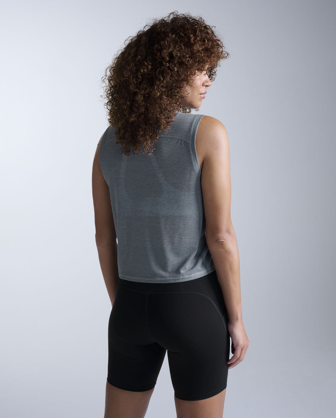 Relight Crop Tank, Dark Sage/White