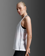 Relight Racerback Singlet, White/White