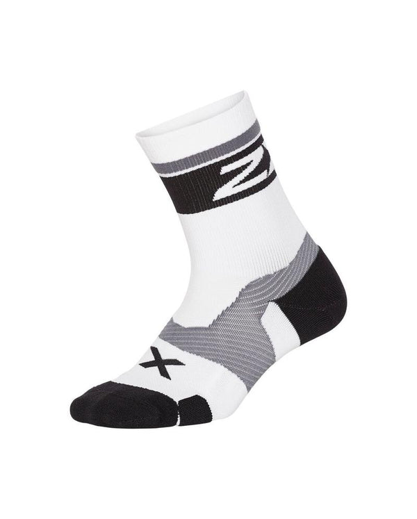 Vectr Cushion Crew Compression Socks, White/Black
