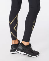 Light Speed Compression Tights, Black/Gold Reflective