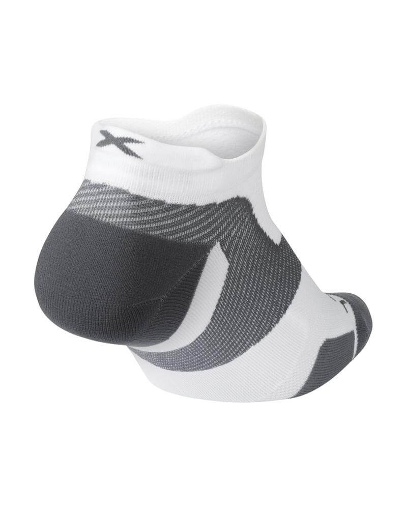 Vectr Light Cushion No Show Compression Socks, White/Grey