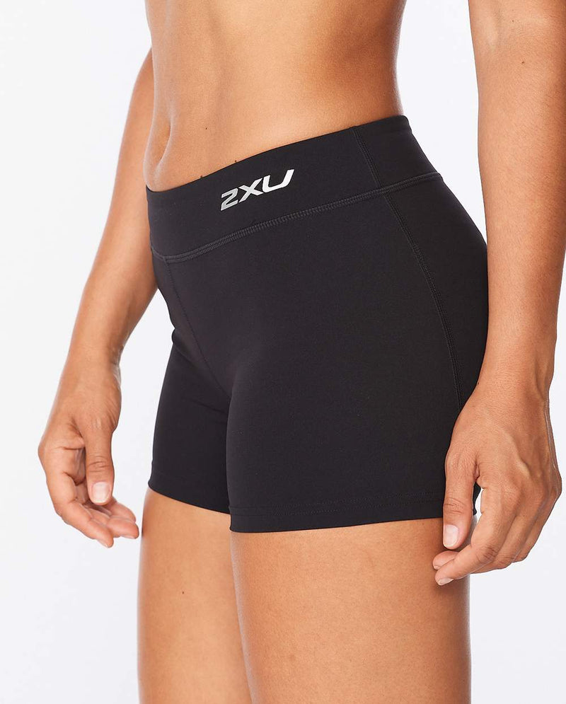 Form Mid-Rise Compression 4 Inch Shorts, Black/Silver